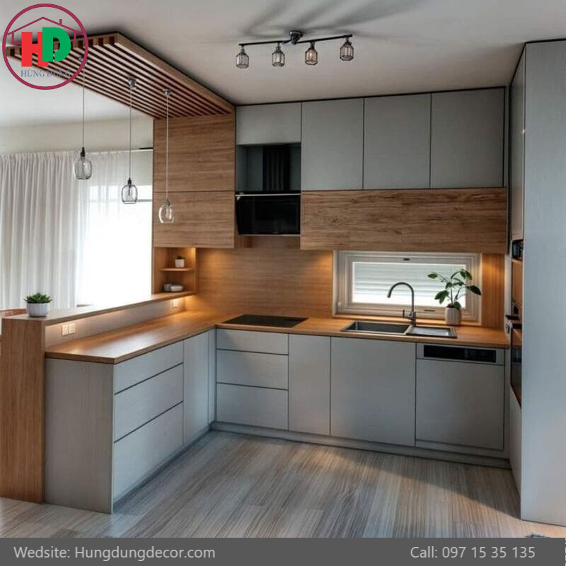 thiết kế thi công tủ bếp theo yêu cầu