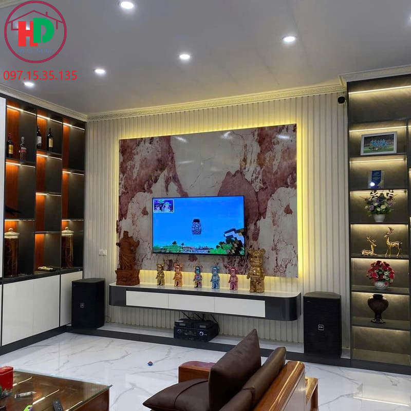 thi công nội thất phòng khách tại dĩ an