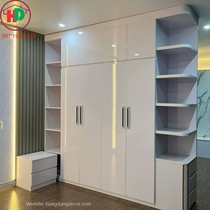thiết kế thi công tủ quần áo âm tường