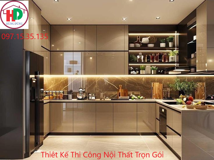 Thi công nội thất chung cư tại Thủ Đức với tủ bếp chữ L và giường ngủ thông minh