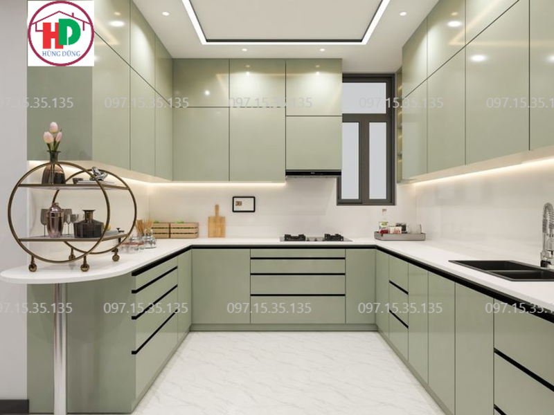 Mẫu tủ bếp gỗ công nghiệp thiết kế đẹp tại TP Hồ Chí Minh