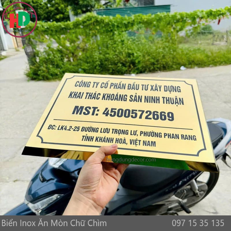 bảng tên công ty inox tại dĩ an
