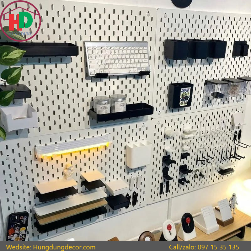 gia công cnc tấm pegboard tại Hùng Dũng decor