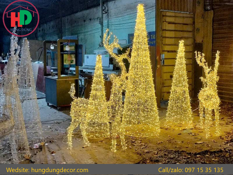 mô hình xỗ xe kéo trang trí noel