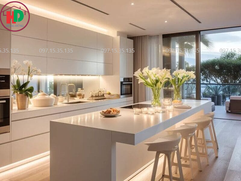 Mẫu tủ bếp MDF Melamine