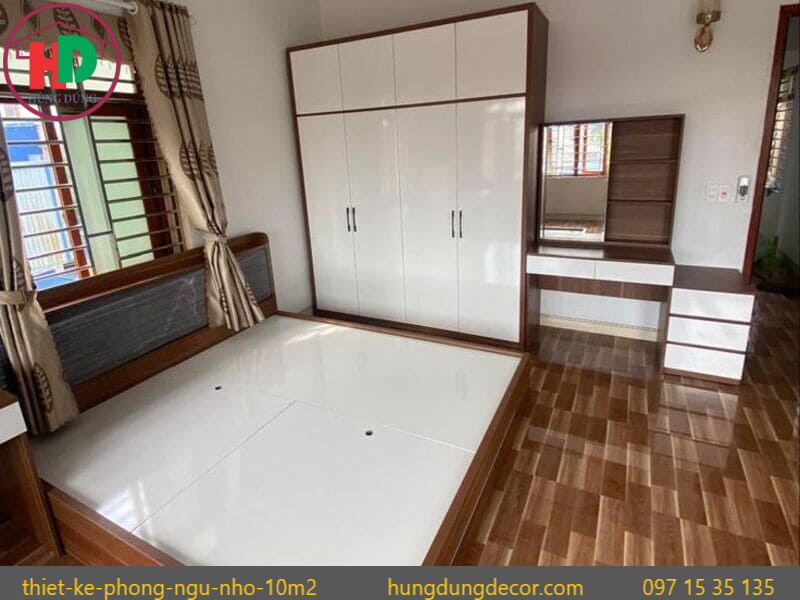 Mẫu phòng ngủ nhỏ 10m2 hiện đại, tiện nghi