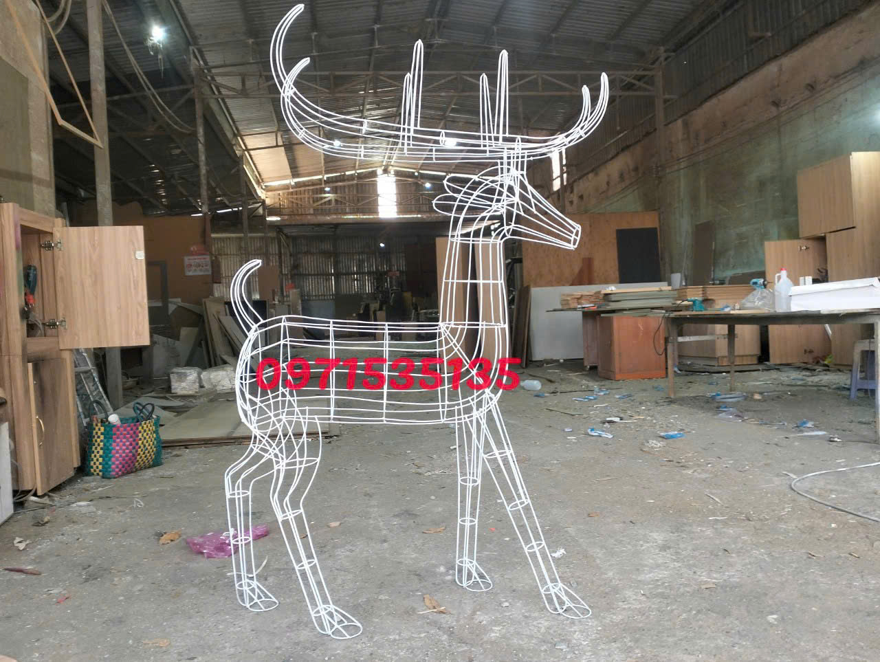 mô hình tuần lộc thép trang trí noel