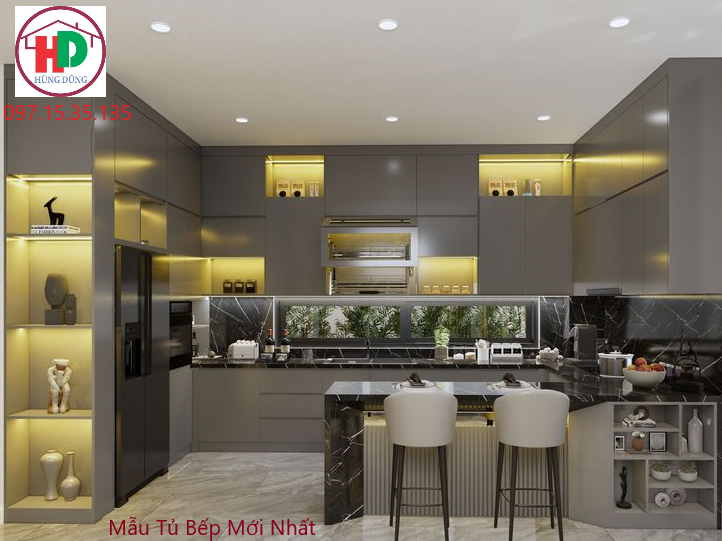 Thiết kế tủ bếp nhà phố đẹp giá rẻ