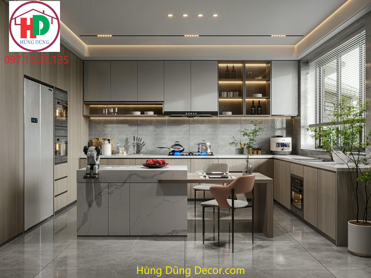 mẫu tủ bếp nhà phố đẹp tại hùng dũng decor