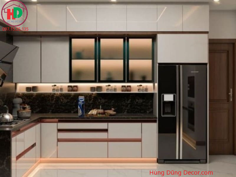 tủ bếp cánh kính quận thủ đức