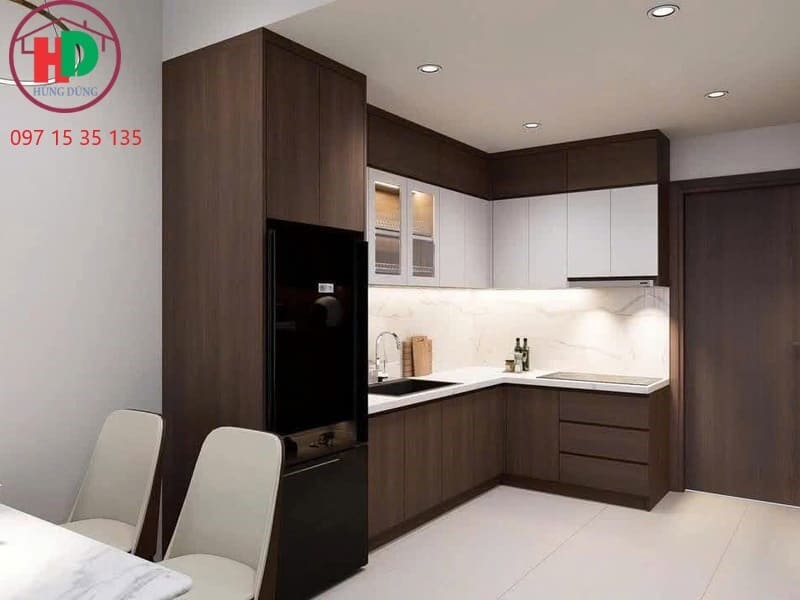 đóng tủ bếp kịch trần 