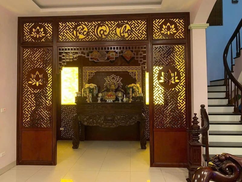 vách ngăn cnc phòng thờ tại dĩ an