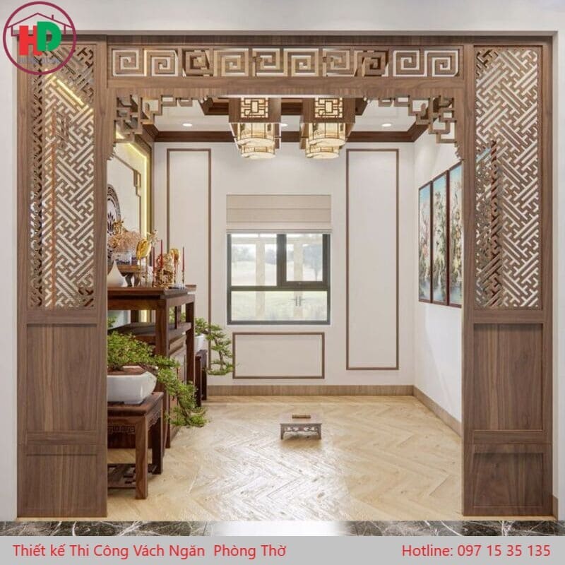 vách ngăn cnc hoa văn phòng thờ tại dĩ an