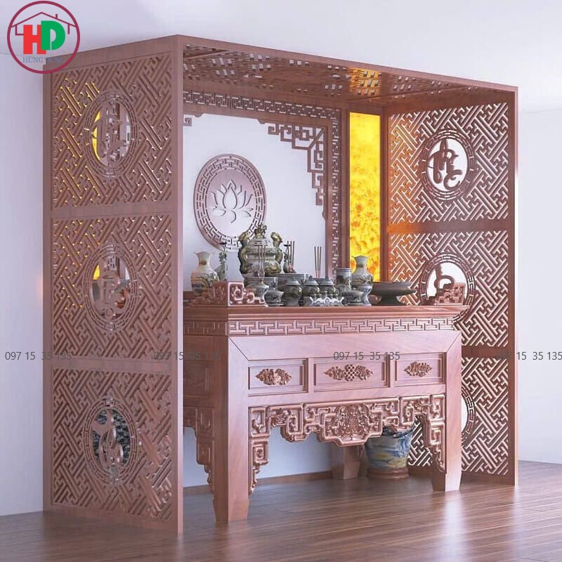 vách ngăn cnc hoa văn phòng thờ tại thủ đức