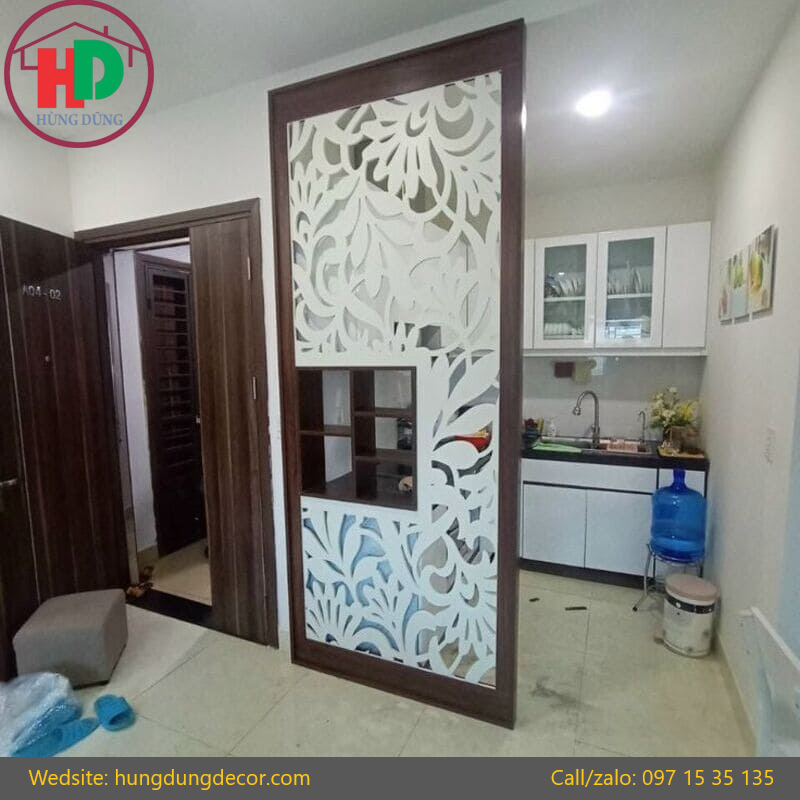 vách ngăn cnc phòng khách đẹp