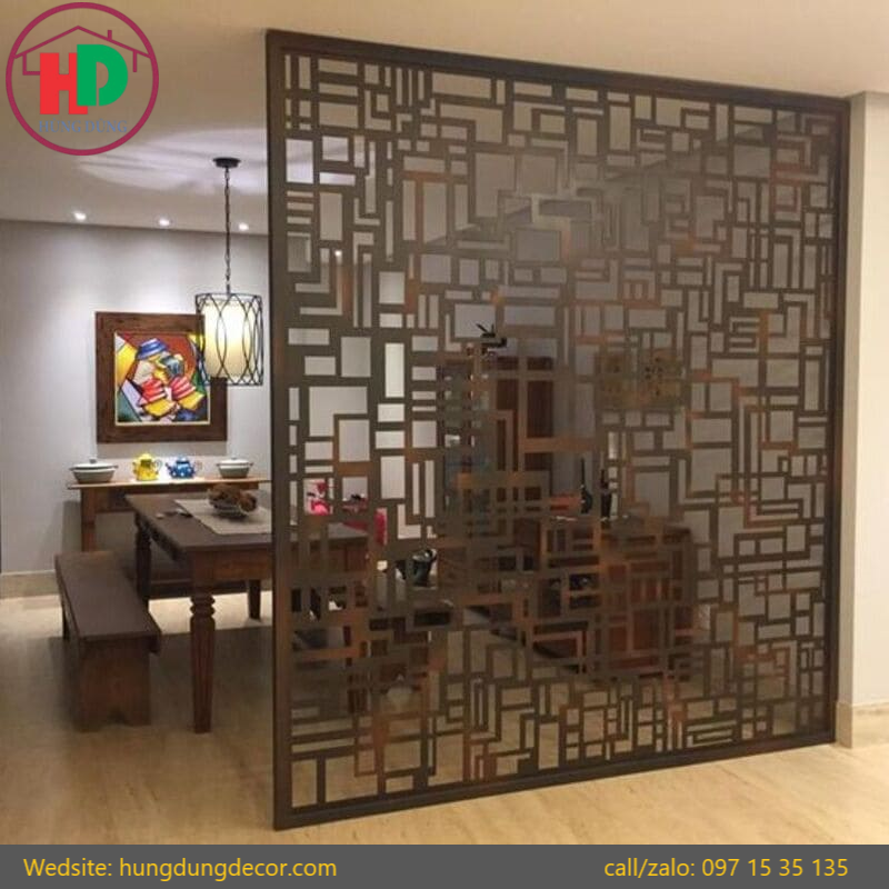 thiết kế thi công vách ngăn cnc phòng khách hiện đại