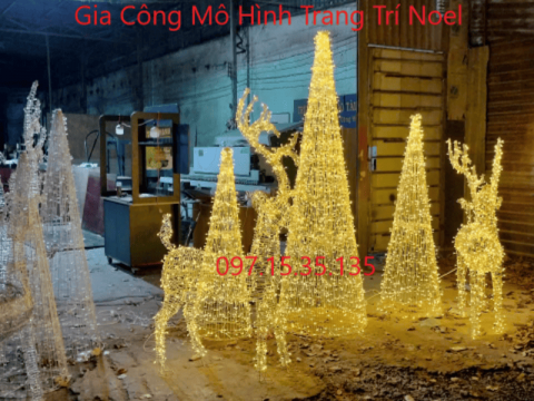 Gia Công Cỗ Xe Tuần Lộc Trang Trí Noel 2025