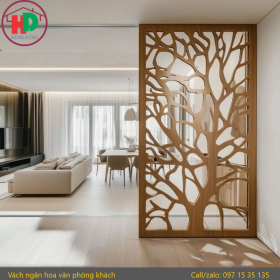 Vách Ngăn Phòng Khách Gỗ