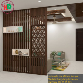 Vách Ngăn Phòng Khách Gỗ