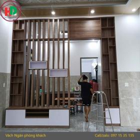 Vách Ngăn Phòng Khách Gỗ