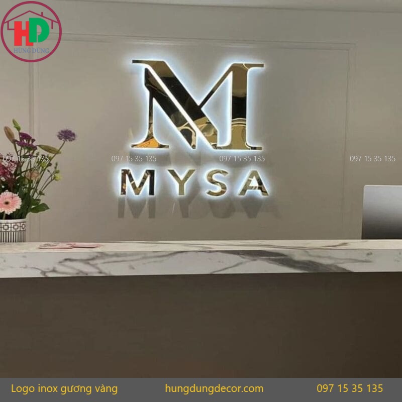 Thi Công Logo Inox Vàng- Phát Sáng Thương Hiệu